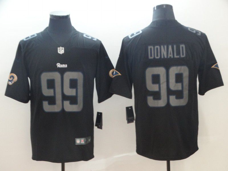 Men Los Angeles Rams #99 Donald Nike Fashion Impact Black Color Rush Limited NFL Jerseys